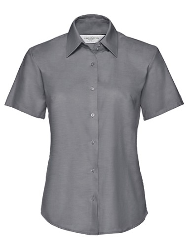 RUS-0R933F0-Ladies' Short Sleeve Tailored Oxford Shirt